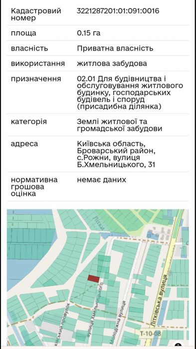 Продам земельный участок с.Рожны