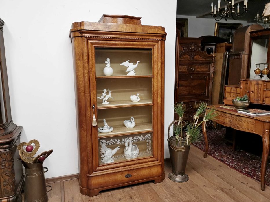 Jesionowa  witryna  biedermeier antyk 816 /2025