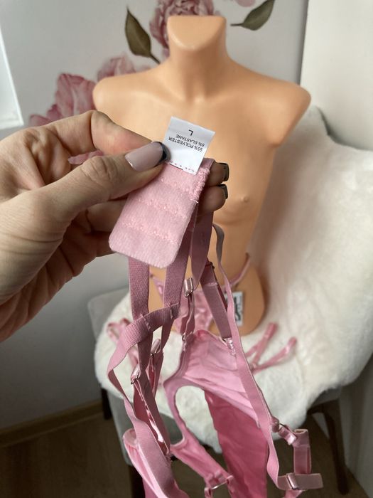 Komplet bielizny seksowny zestaw kokardka L duży biust