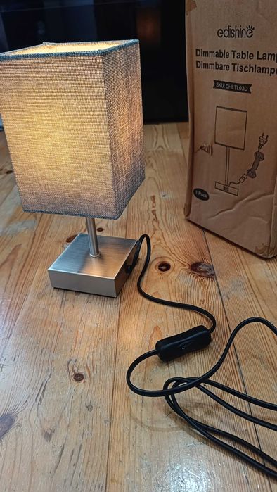 2x  lampka nocna beże i brązu 2 porty usb ładowarka do telefonu