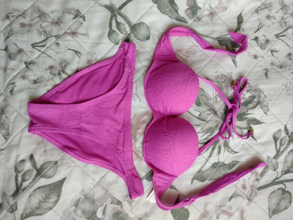 Strój kąpielowy dwuczęściowy, damski, fioletowy, Ensored, 36/S