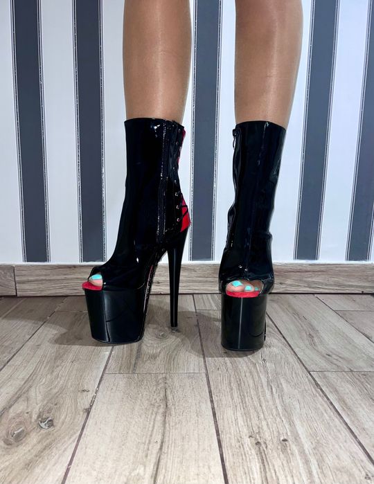 213/  OD RĘKI 45 Ekstrawaganckie 20 cm botki szpilki gogo pole dance