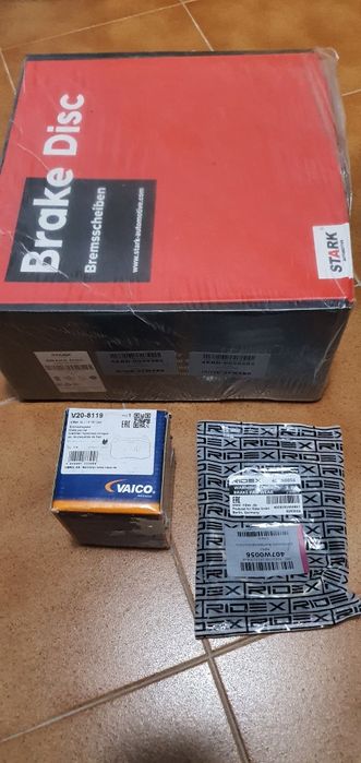 Conjunto de discos, pastilhas e avisador BMW E38