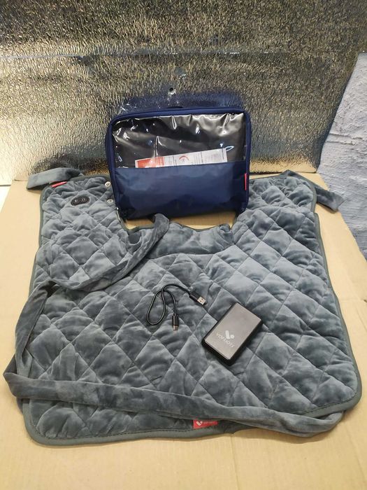 Poduszka elektryczna grzewcza na szyję i ramiona, szara