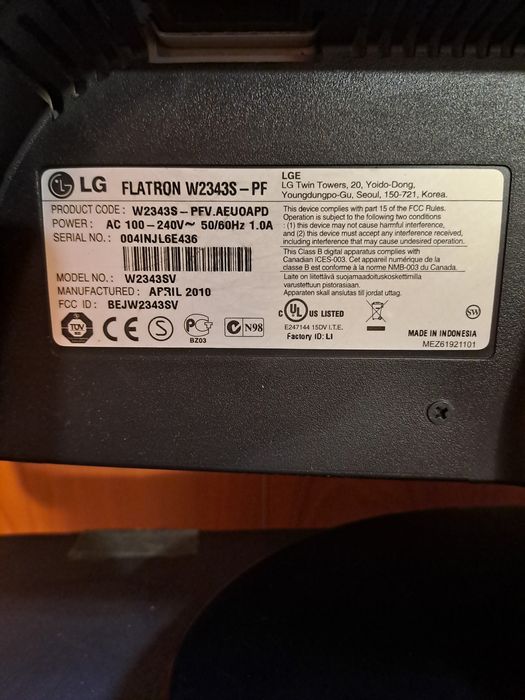 Монитор LG FLATROW  W2343S- PF