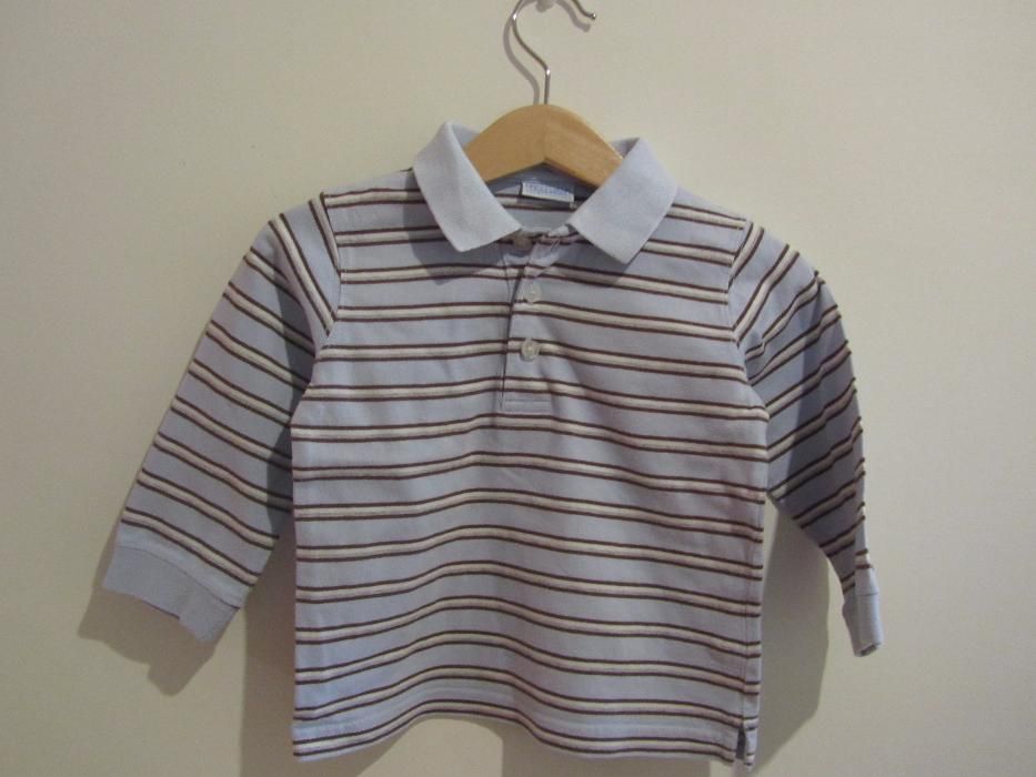 Polo manga comprida PRENATAL riscas 12/18meses