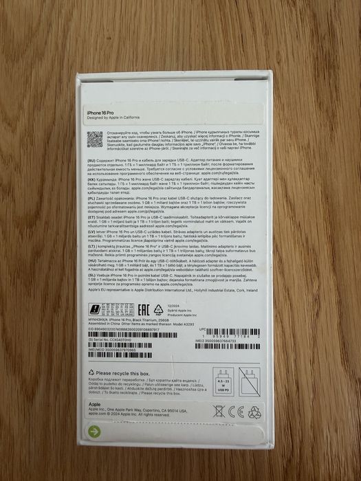 Iphone 16 pro, 256gb, bateria 99%