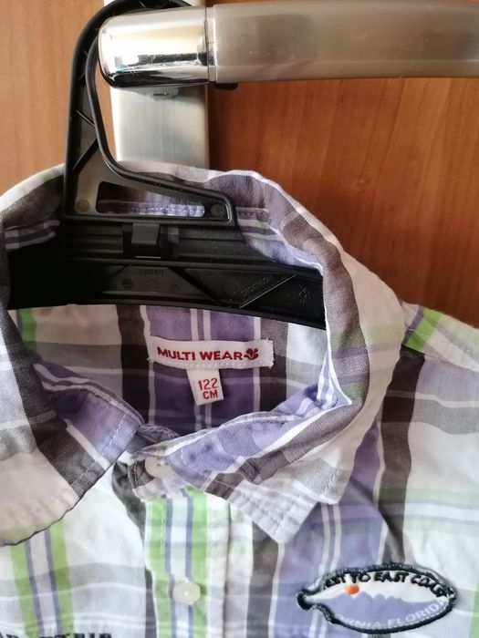 Koszula chłopięce k.rękaw 122, krata
