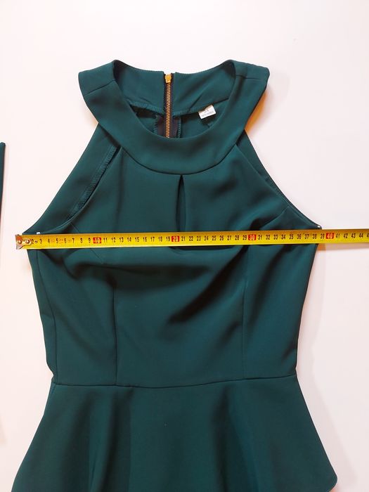 Asymetryczna sukienka - butelkowa zieleń