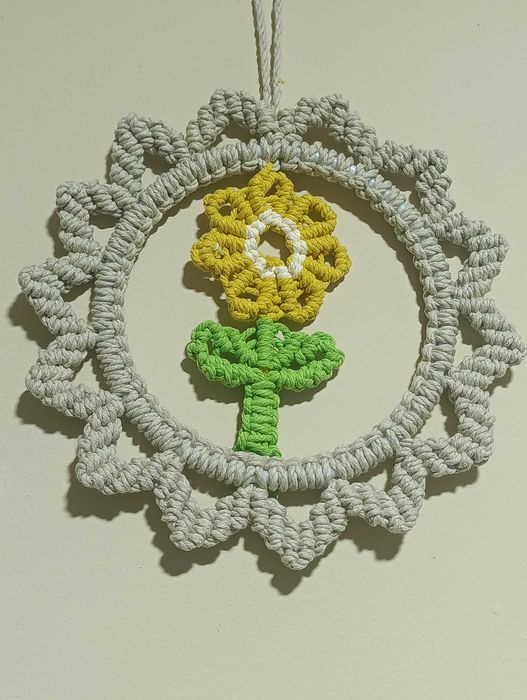 Painel Decorativo em Macramé Mandala em Flor