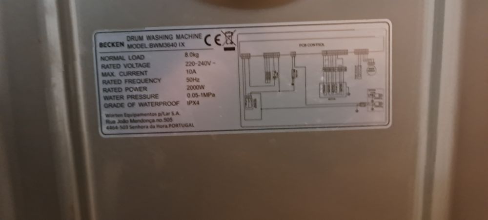 Máquina lavar roupa 8kg becken como nova em folha.