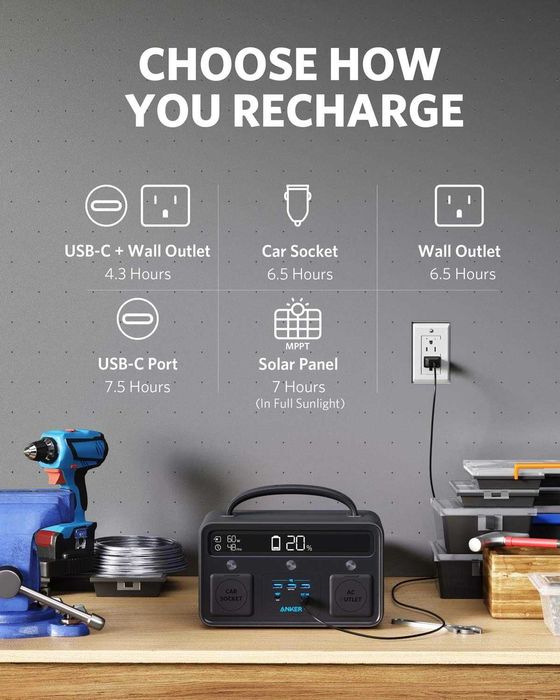 Anker Powerhouse II 400 (300W / 388.8Wh) 110V AC Outlet/60W USB-C