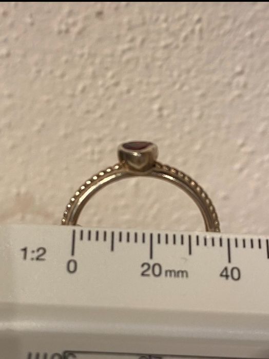 Anel Pandora coração vermelho 54