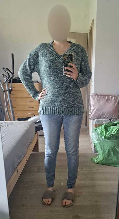 Zielony, akrylowy sweter M/38