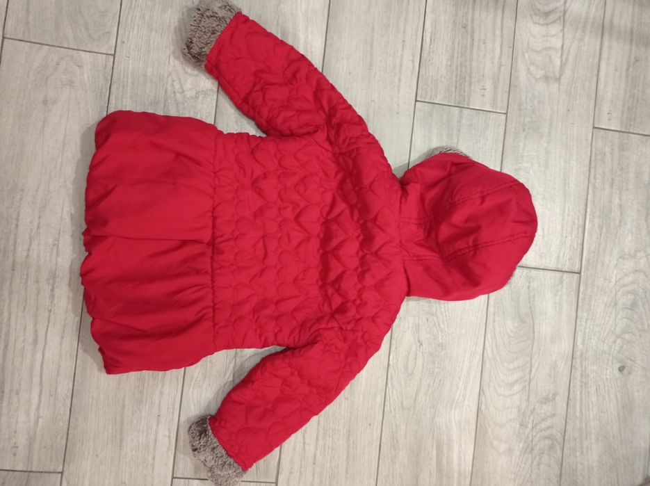 Тепла куртка, пальто для дівчинки St.Bernard, червона, 98 см.