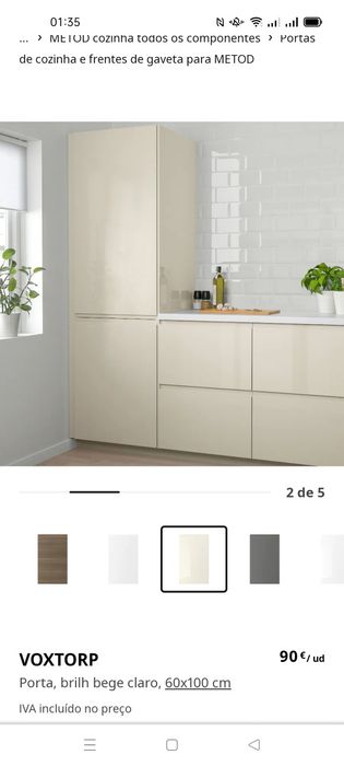 Portas e Frente Gav.Alto brilho/mate, Voxtorp, IKEA. Excelente ocasião