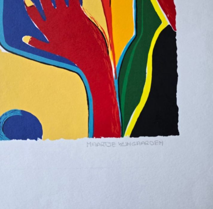 Grande serigrafia assinada à mão por Maartje Wijngaarden.