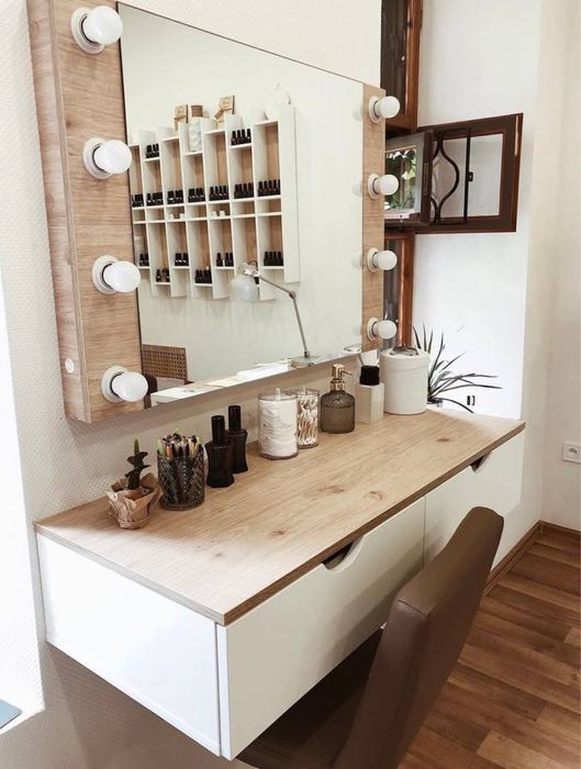 Дзеркало стіл для бровіста, барний стілець