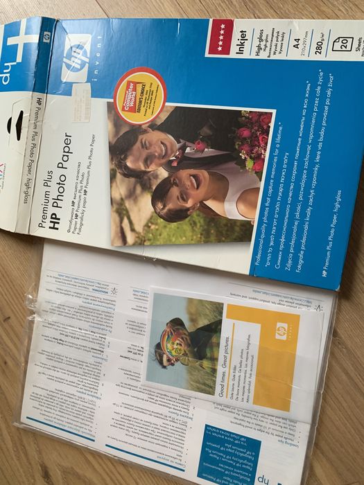 5 szt arkuszy papieru fotograficznego A4 HP premium