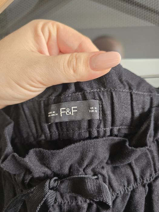 Spodnie letnie lniane przewiewne wiskoza r.42 luźne na gumce