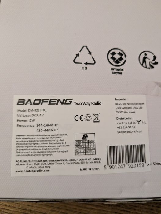 Radiotelefon Baofeng DM32e HTQ