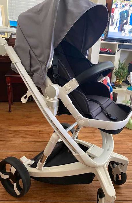 A very beautiful baby carriage.