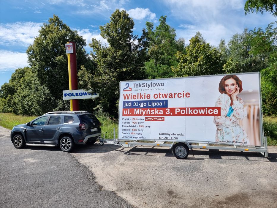 Reklama mobilna przyczepa reklamowa billboard