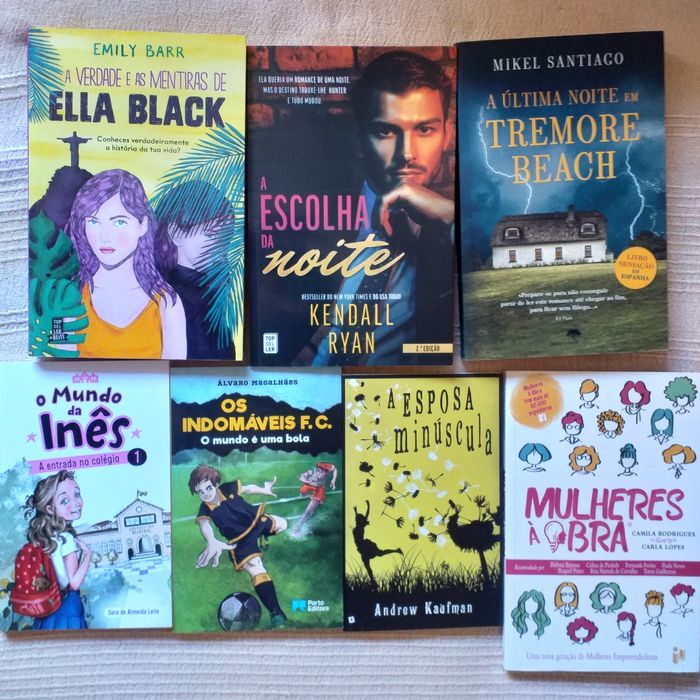 Livros romance fantasia policial e infantis