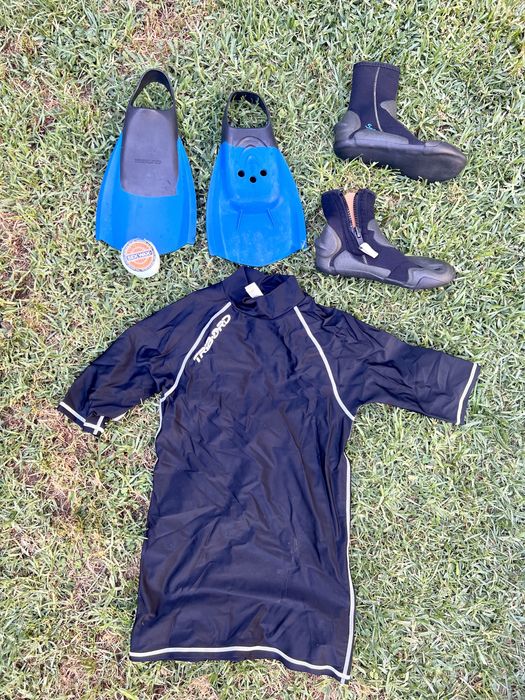 Fato de surf mais prancha de bodyboard