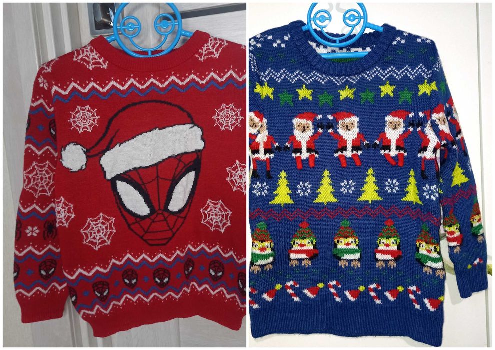 Теплий новорічний светр світшот кофта світер Спайдермен 4-5 років