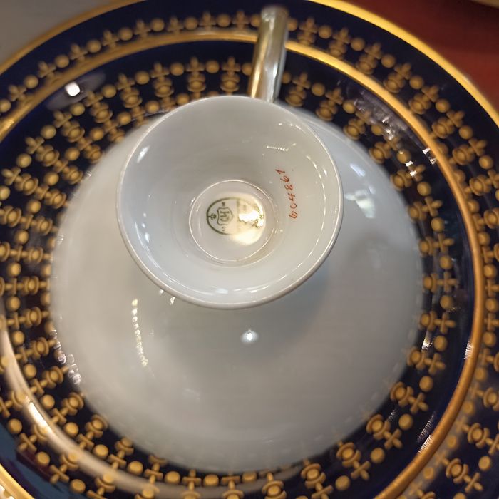 Hutschenreuther Hohenberg trio kobaltowa porcelana