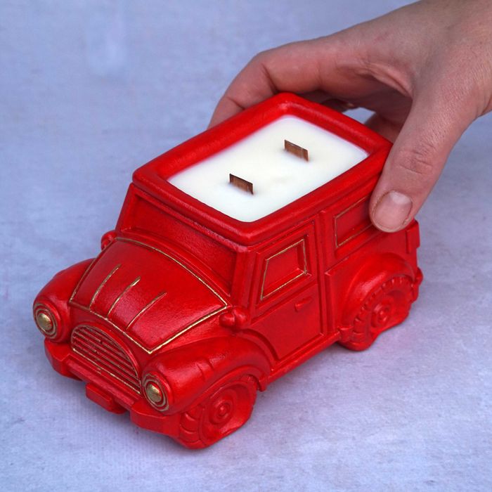 Ароматична соєва свічка кашпо "Новорічна машина" 170мл.