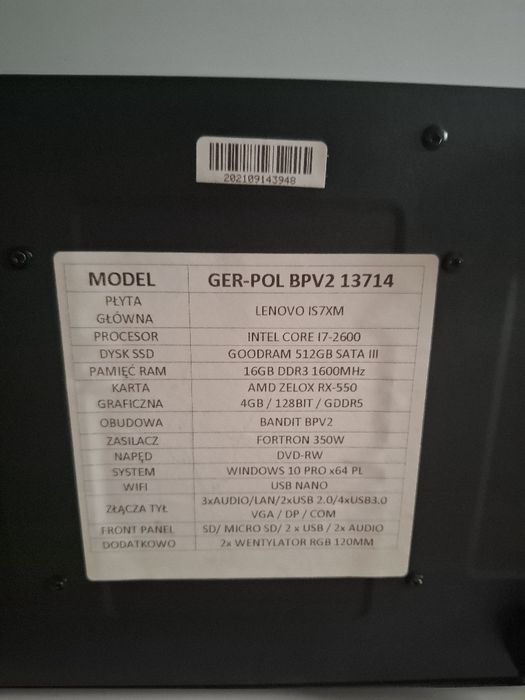 Komputer gamingowy Lenovo