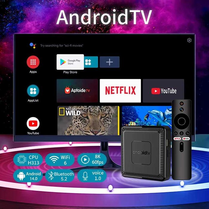 Смарт-ТВ приставка Android 14 TV Box Q7 8+128 Гб