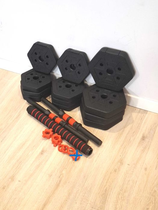 Zestaw hantli 4x2,5kg , 4x1,25kg ,4x1kg , brak 1 zakrętki