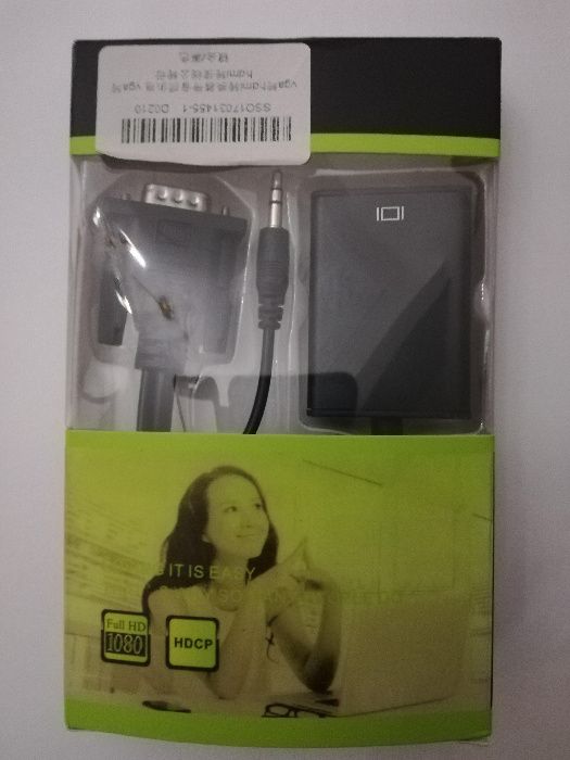 Adaptador VGA macho para HDMI fêmea ativo *NOVO*