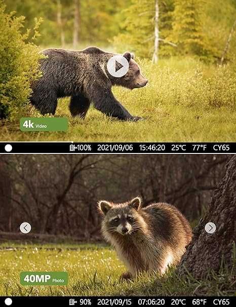 Fotopułapka Kamera Noktowizyjna CEYOMUR CY65 40MP WiFi 4K IP66 (150b)