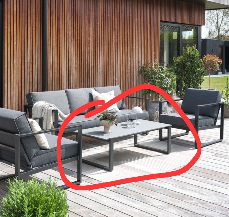 Vonge Stół ogrodowy 129x64x40 aluminium + włókno cementowe