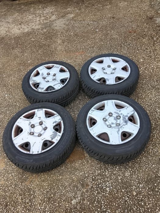 Conjunto Jantes Ferro R15 OPEL MERIVA Ano 2005 4×100 Pneus 185/60 R15
