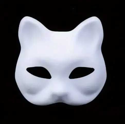 Маска Кота квадробика кицуне (для разукрашивания, Папье-маше)