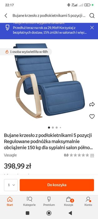 Fotel bujany nowy