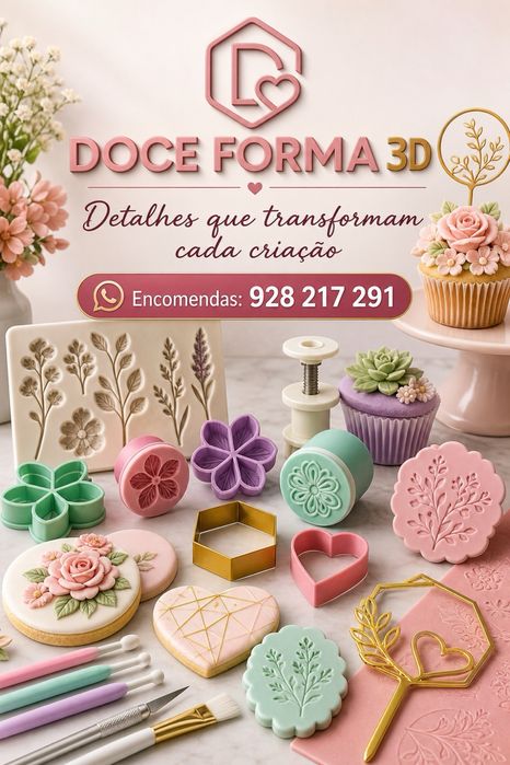 Moldes Personalizados em Impressão 3D para Confeitaria e Pastelaria