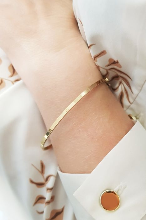 Bransoletka złota. Nowa. Bangle. Sztywna. Koło