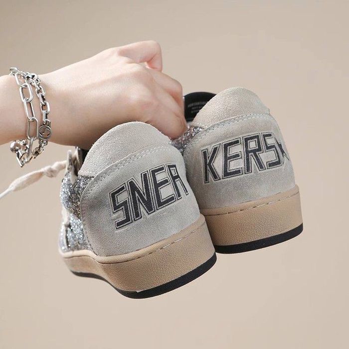 Снікерси Golden Goose • Ball Star/ Кеди Білі Голден Гус Глітер/ Star