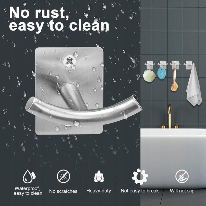 Bobliue Zestaw 4 SztukiWieszak Ścienny Ze Stopu Cynku 6,96 X5,8X4,3Cm