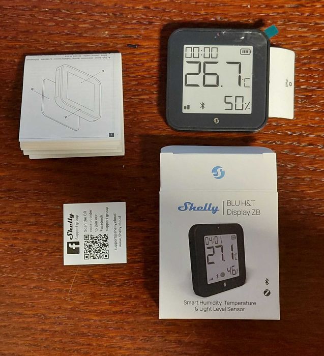 Nowe Termometry Shelly BLU H&T Display ZB Zigbee & Bluetooth