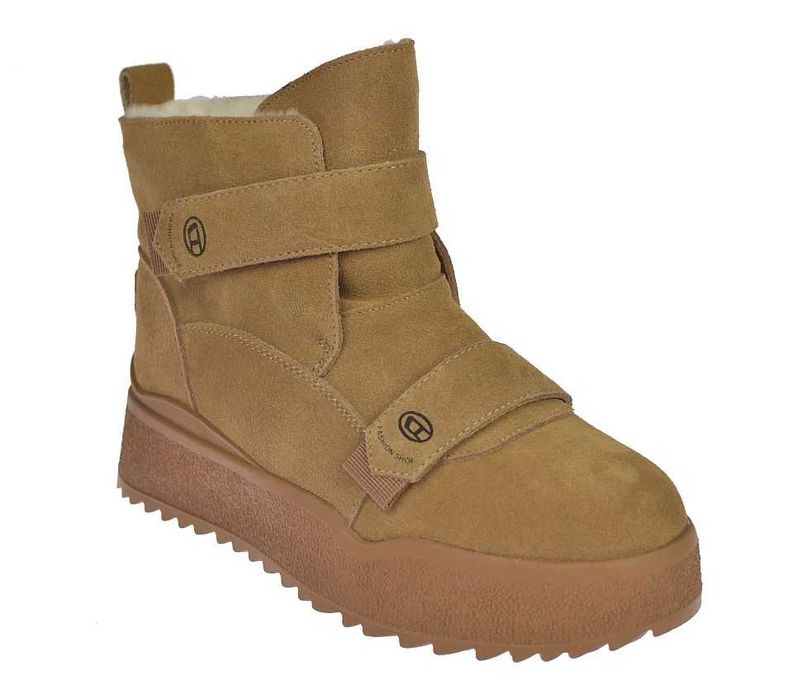 Botki damskie skórzane zamszowe JK/B-3-302 na rzepy roz. 39