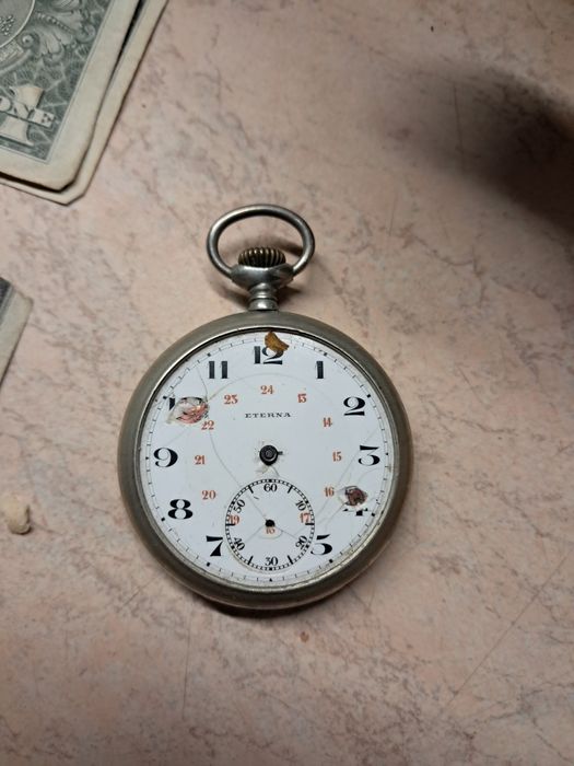 Zegarek gorniczy Eterna sprawny mechanizm