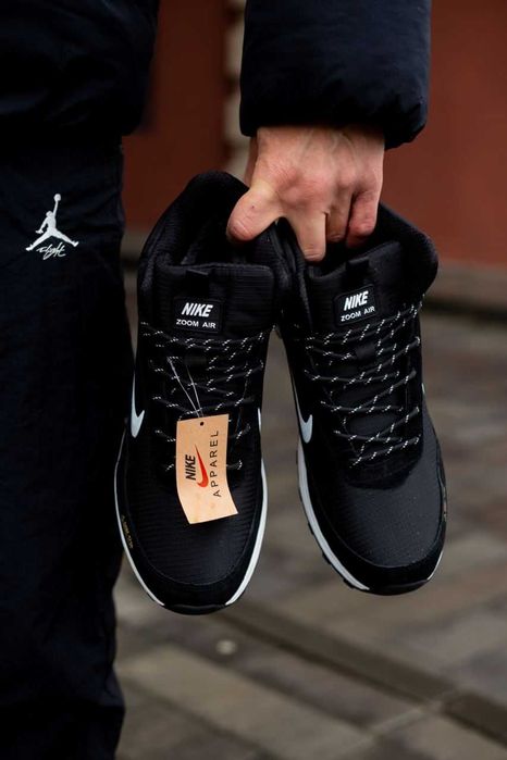 Мужские зимние кроссовки с мехом Nike Rivah High "Black 1" Gore-Tex