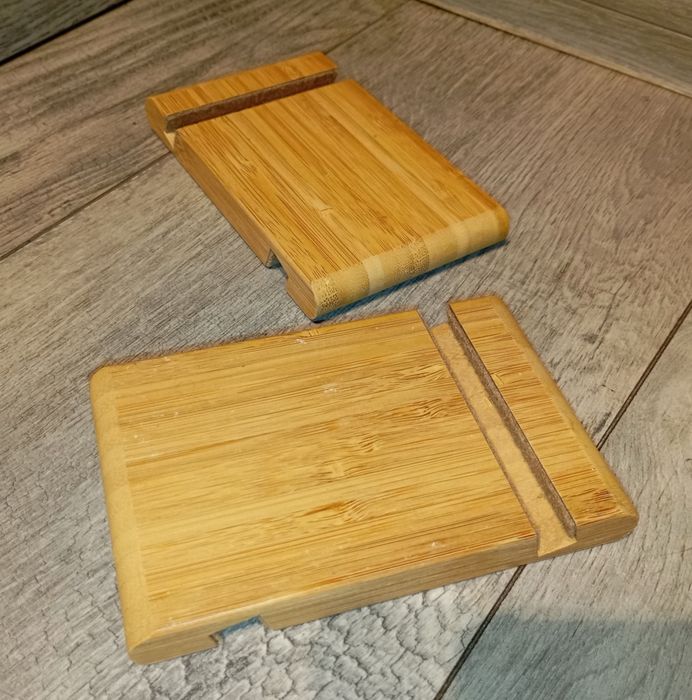 2 x Stojak, Podstawka bambusowa na telefon, tablet